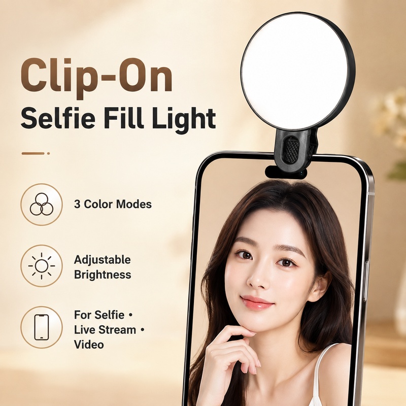Beauty Makeup Camera - Portable RGB LED Fill Light Mini