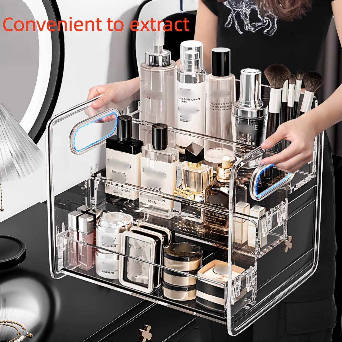 Beauty Makeup Lipstick - 1pc Desktop Cosmetic Organizer Acrylic Transparent