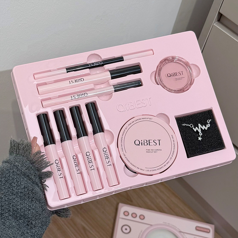 Beauty Makeup Camera - QIBEST Pink Camera Makeup Set Lipstick
