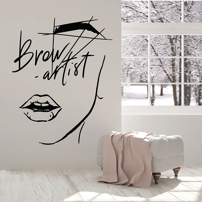 Abstract Girl Face Wall Decal  - Beauty Makeup Wallpaper review and price