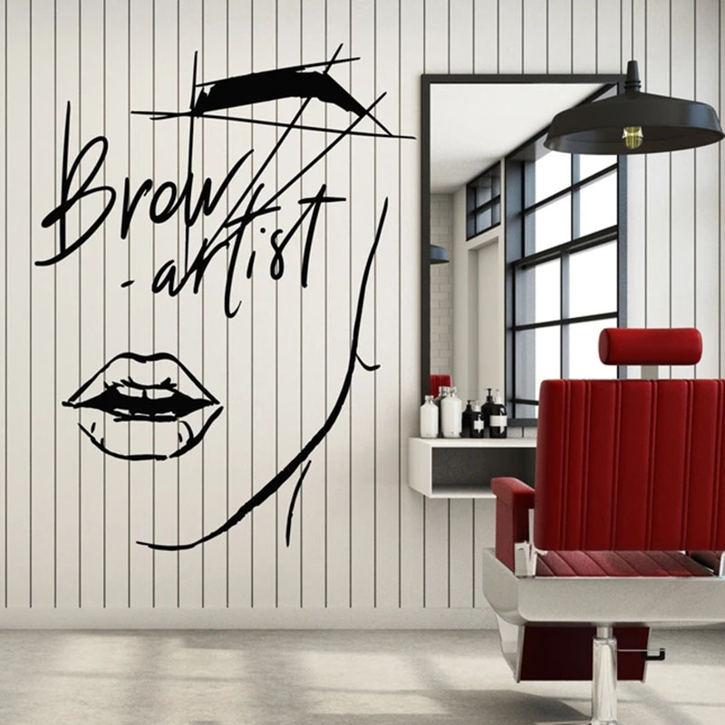 Abstract Girl Face Wall Decal  - Beauty Makeup Wallpaper review and price