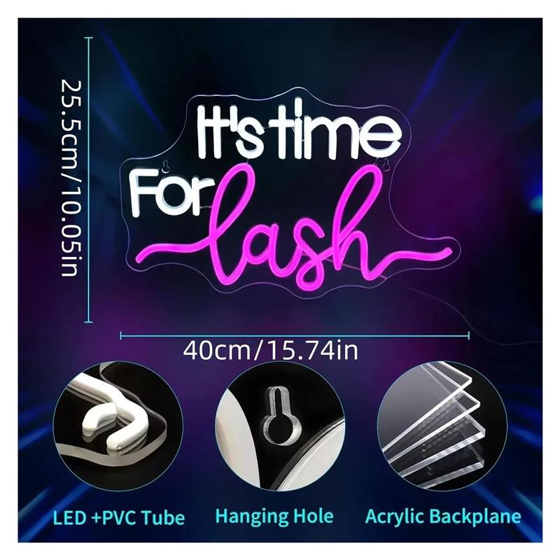 It's Time For Lash Neon Sign F - Beauty Makeup Wallpaper review and price