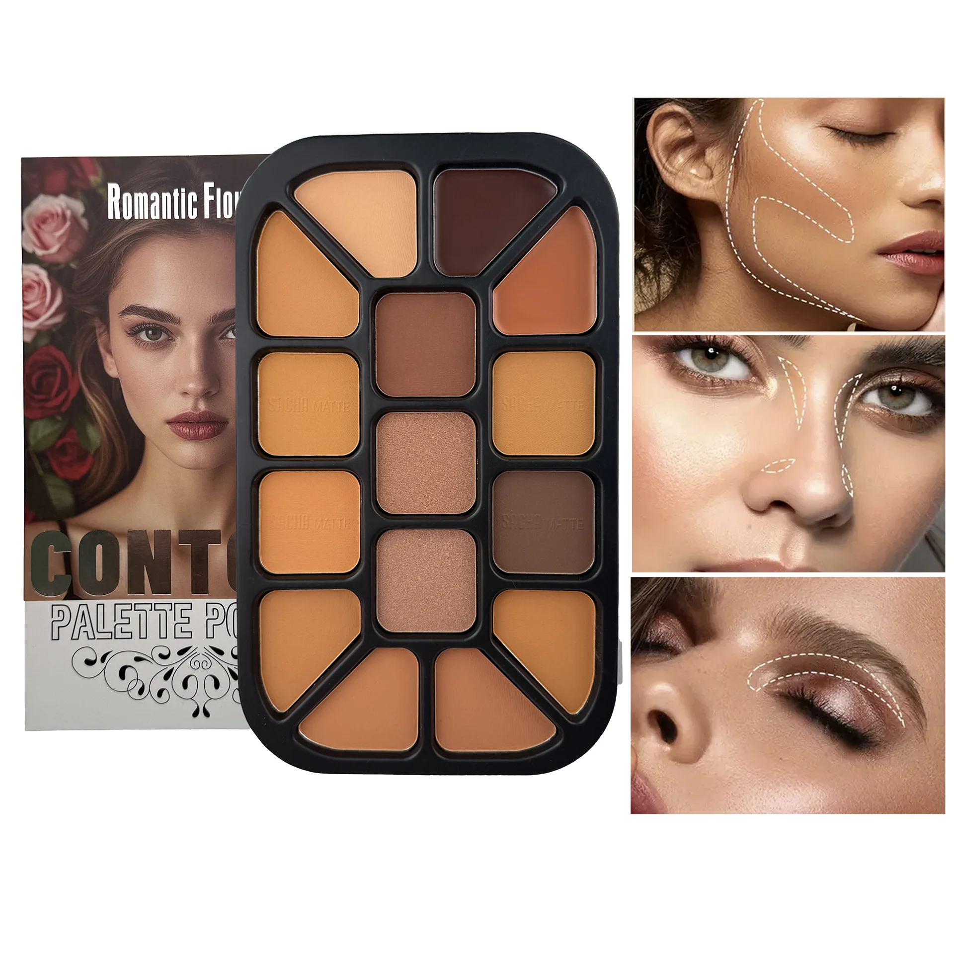 15-Color Face Contour Powder P - Highlighter Bronzer Palette review and price