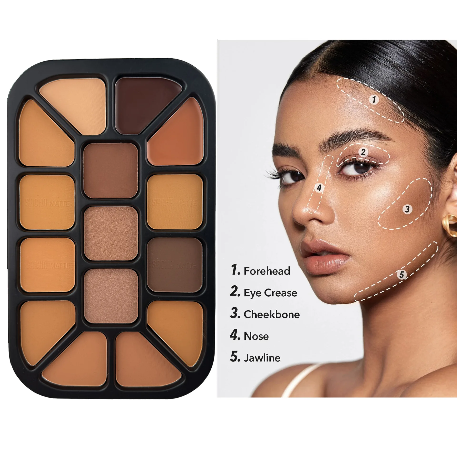 15-Color Face Contour Powder P - Highlighter Bronzer Palette review and price
