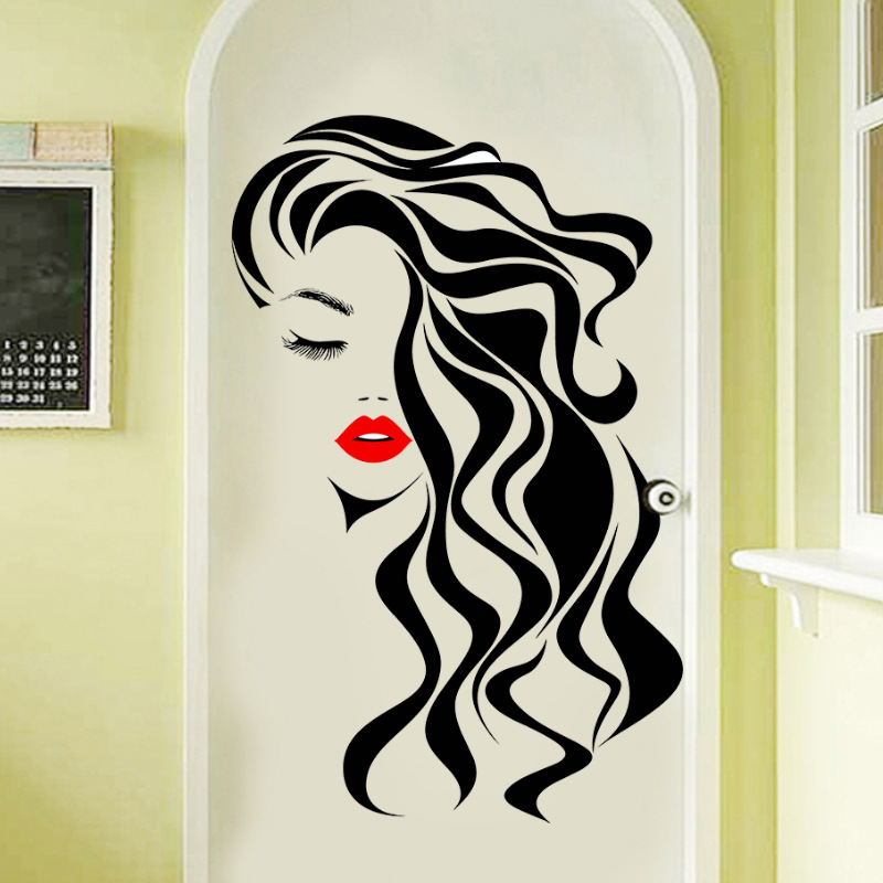 Fashion Female Face Wall Stick - Beauty Makeup Wallpaper review and price